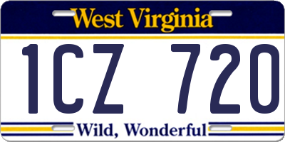WV license plate 1CZ720