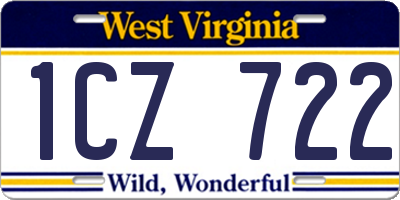 WV license plate 1CZ722