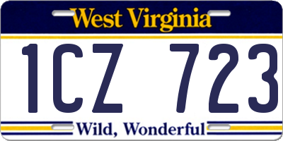 WV license plate 1CZ723