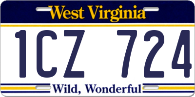 WV license plate 1CZ724