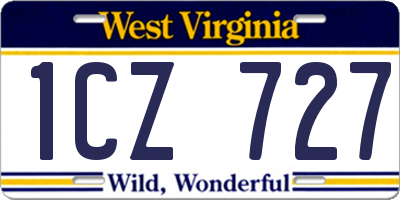 WV license plate 1CZ727