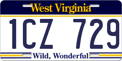 WV license plate 1CZ729