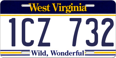 WV license plate 1CZ732
