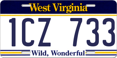 WV license plate 1CZ733