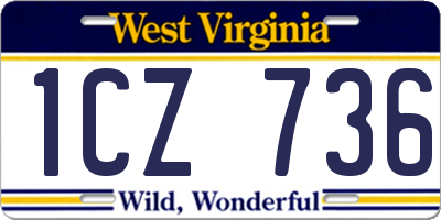 WV license plate 1CZ736