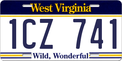 WV license plate 1CZ741
