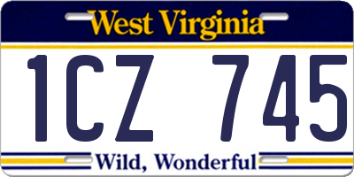 WV license plate 1CZ745