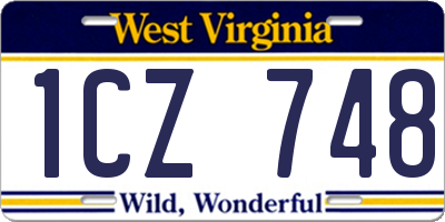 WV license plate 1CZ748