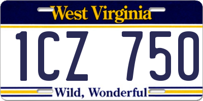 WV license plate 1CZ750