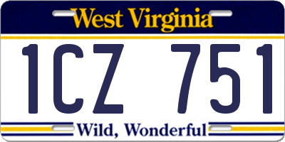WV license plate 1CZ751