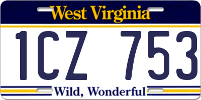 WV license plate 1CZ753