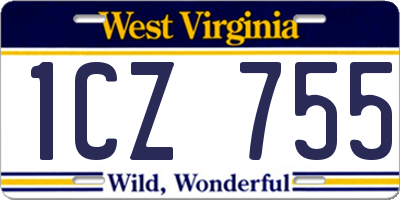 WV license plate 1CZ755