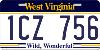 WV license plate 1CZ756