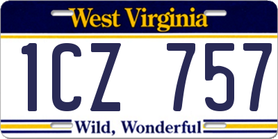 WV license plate 1CZ757