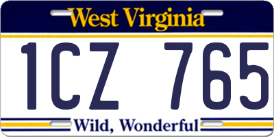 WV license plate 1CZ765
