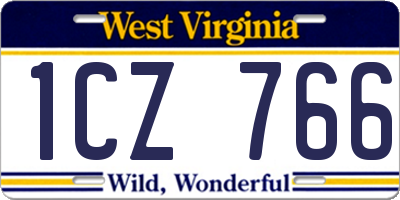 WV license plate 1CZ766