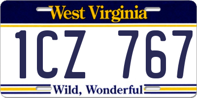 WV license plate 1CZ767