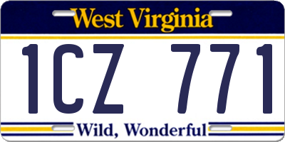 WV license plate 1CZ771