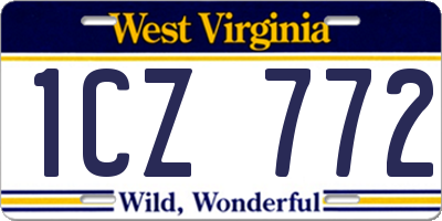 WV license plate 1CZ772