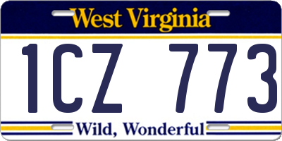 WV license plate 1CZ773