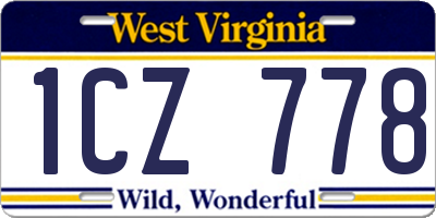 WV license plate 1CZ778