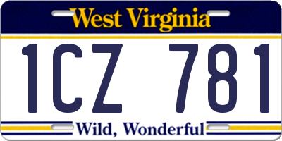 WV license plate 1CZ781