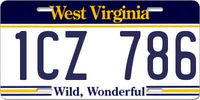 WV license plate 1CZ786