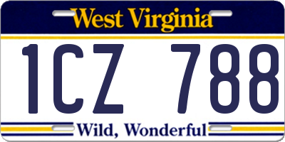 WV license plate 1CZ788
