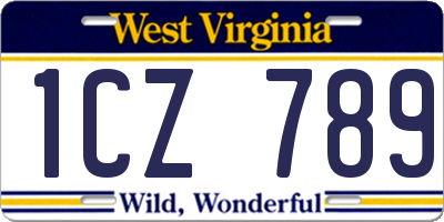 WV license plate 1CZ789