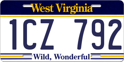 WV license plate 1CZ792