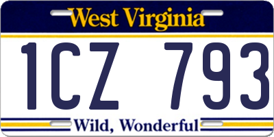 WV license plate 1CZ793