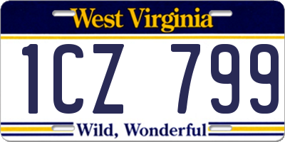 WV license plate 1CZ799