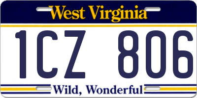 WV license plate 1CZ806