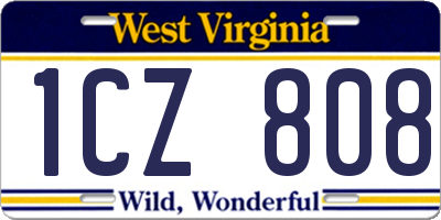 WV license plate 1CZ808