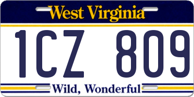 WV license plate 1CZ809