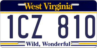 WV license plate 1CZ810
