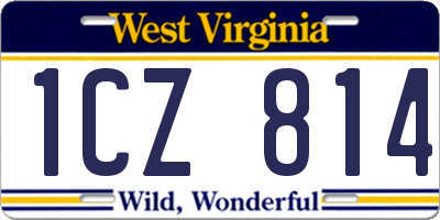 WV license plate 1CZ814