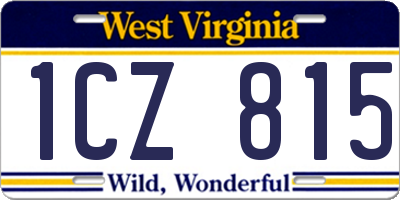 WV license plate 1CZ815