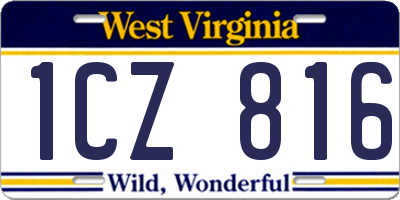 WV license plate 1CZ816
