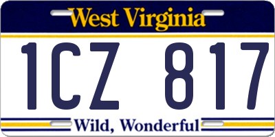 WV license plate 1CZ817