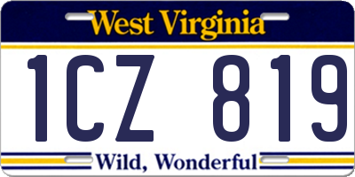 WV license plate 1CZ819