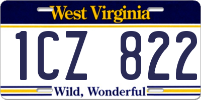 WV license plate 1CZ822