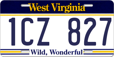 WV license plate 1CZ827