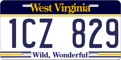 WV license plate 1CZ829