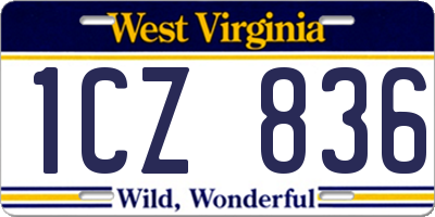 WV license plate 1CZ836