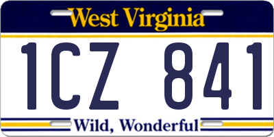 WV license plate 1CZ841
