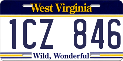 WV license plate 1CZ846