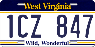 WV license plate 1CZ847