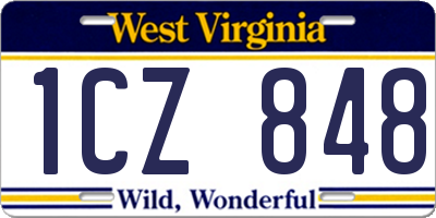 WV license plate 1CZ848