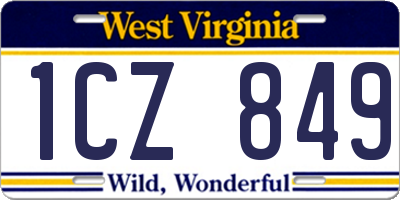 WV license plate 1CZ849